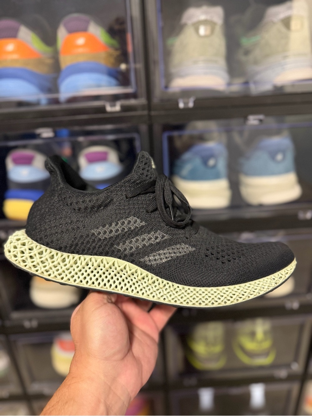 Adidas Futurecraft 4D Black/Linen Green Sz 9.5